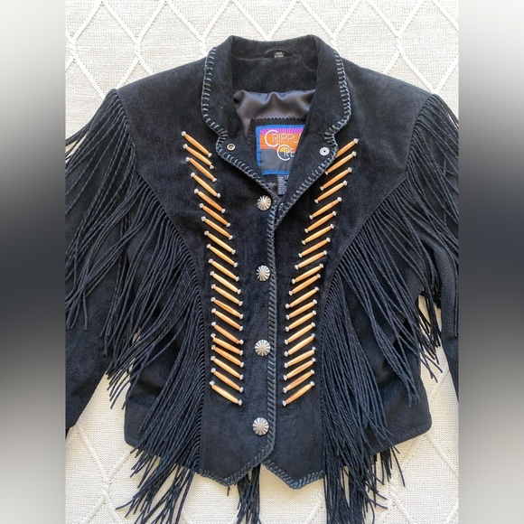CRIPPLE CREEK WOMENS TRADITIONAL FRINGE LEATHER JACKET size S - Picture 4 of 14